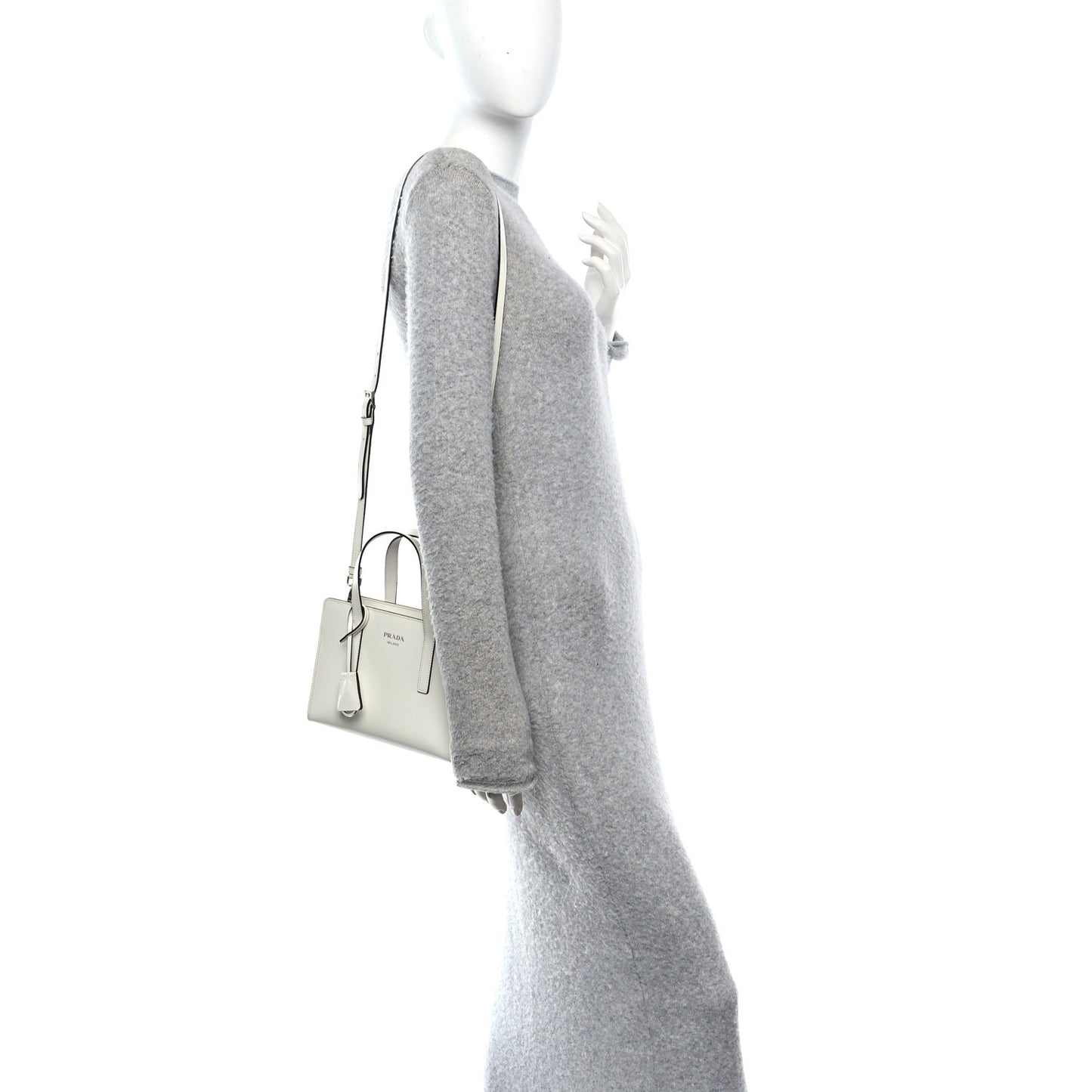 Spazzolato Mini Re-Edition 1995 Double Handle Handbag White