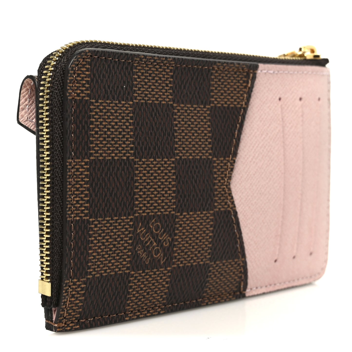 Damier Ebene Recto Verso Card Holder Rose Ballerine