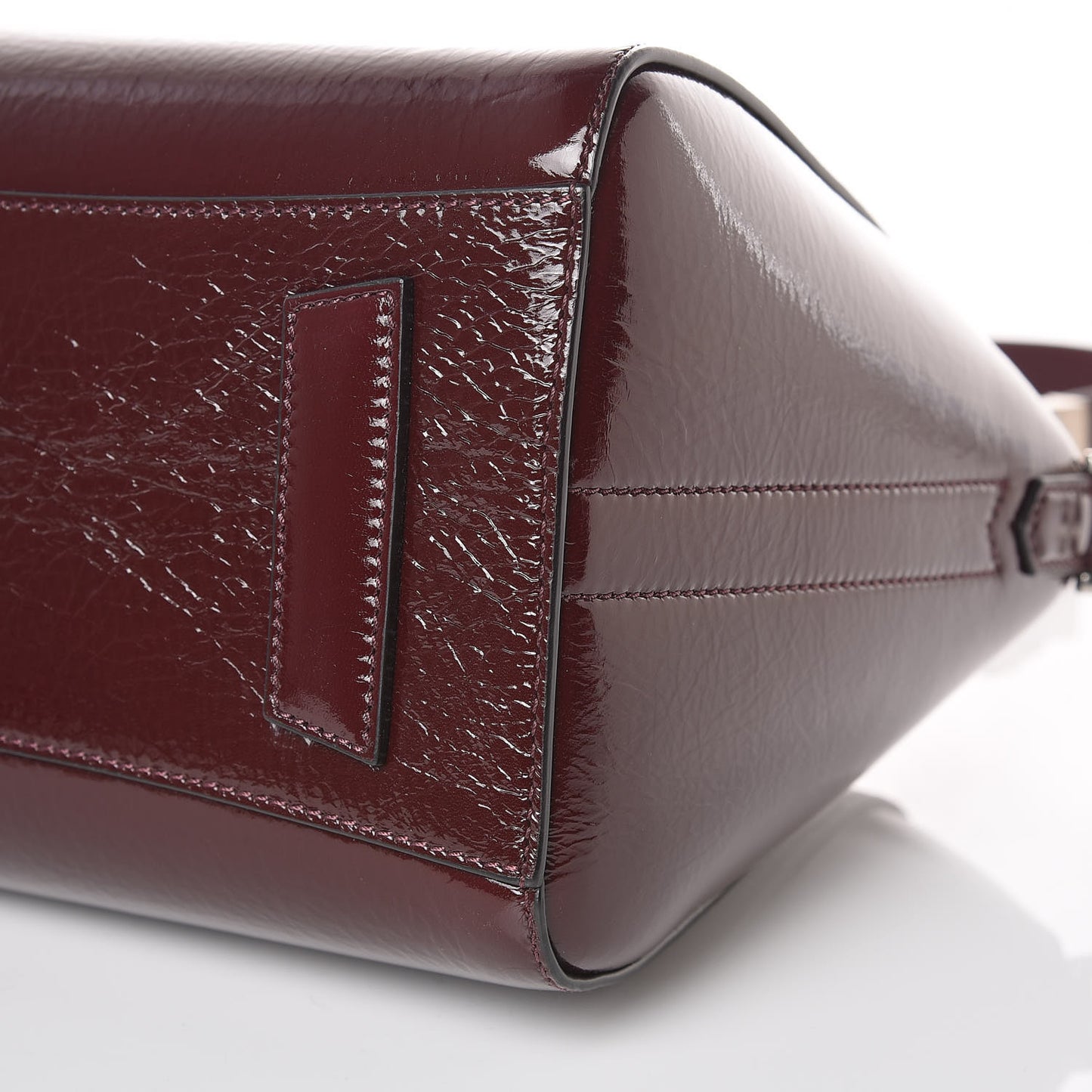 Crinkled Patent Calfskin Small Antigona Aubergine