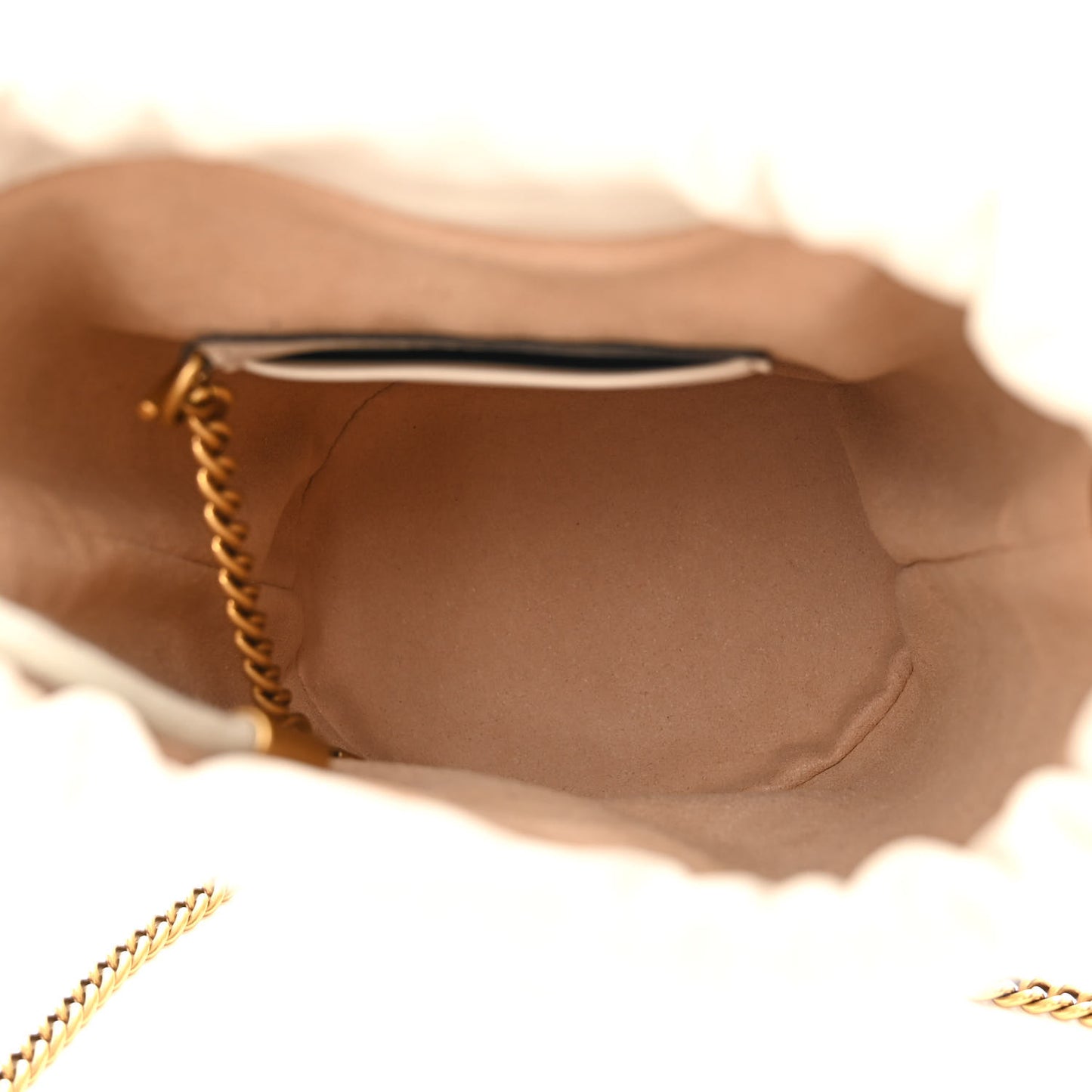 Calfskin Matelasse Mini GG Marmont 2.0 Bucket Bag White
