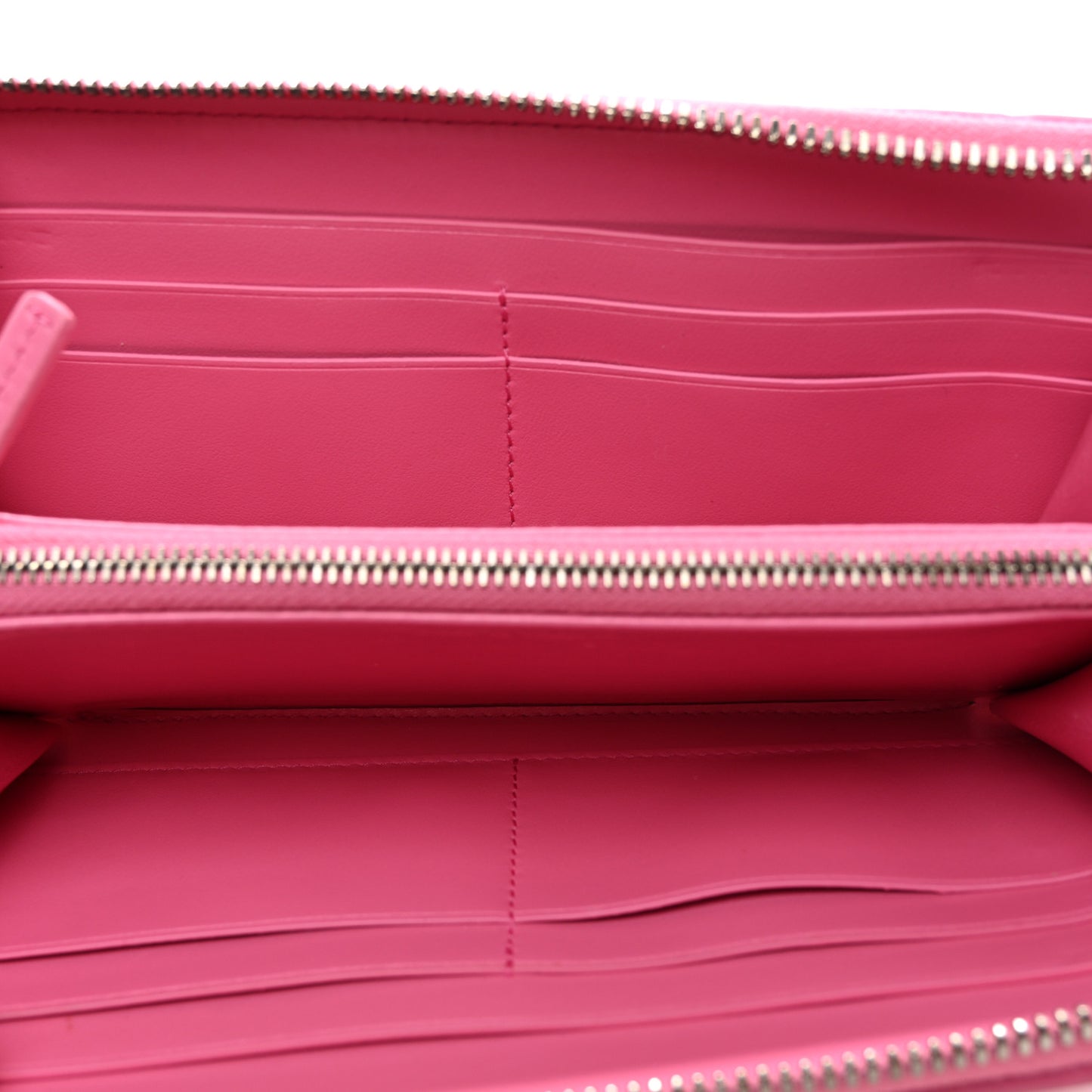 Nappa Intrecciato Zip Around Wallet Rosa Shock