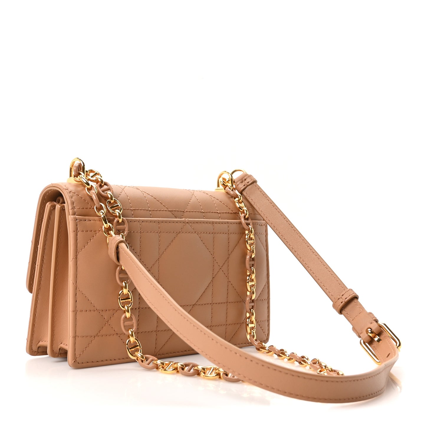 Lambskin Macrocannage Mini Miss Caro Bag Tan