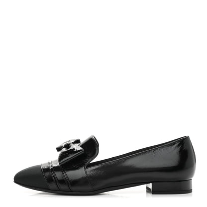 Chanel Patent Grosgrain Mocassin Loafers 39 Black 1 of 11