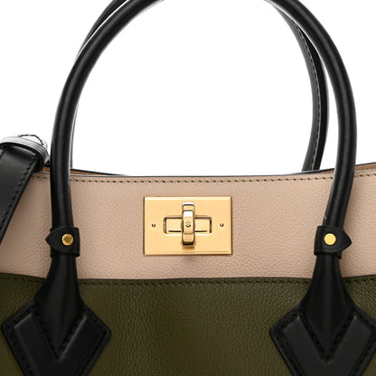 Louis Vuitton Calfskin Monogram On My Side MM Laurier Green Toffee Latte Beige 7 of 9
