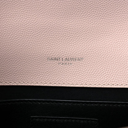Saint Laurent Grain De Poudre Medium Monogram Kate Satchel Marble Pink 6 of 9