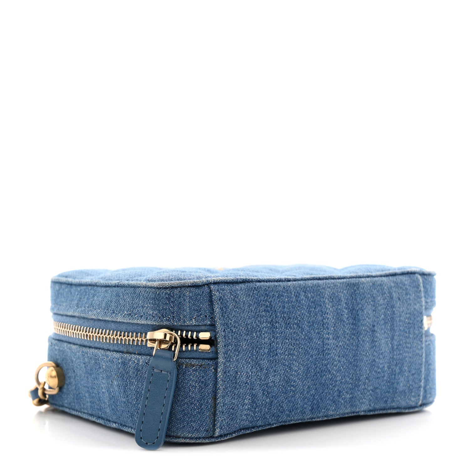 Chanel Denim Quilted CC Pearl Crush Camera Case Blue 1878889