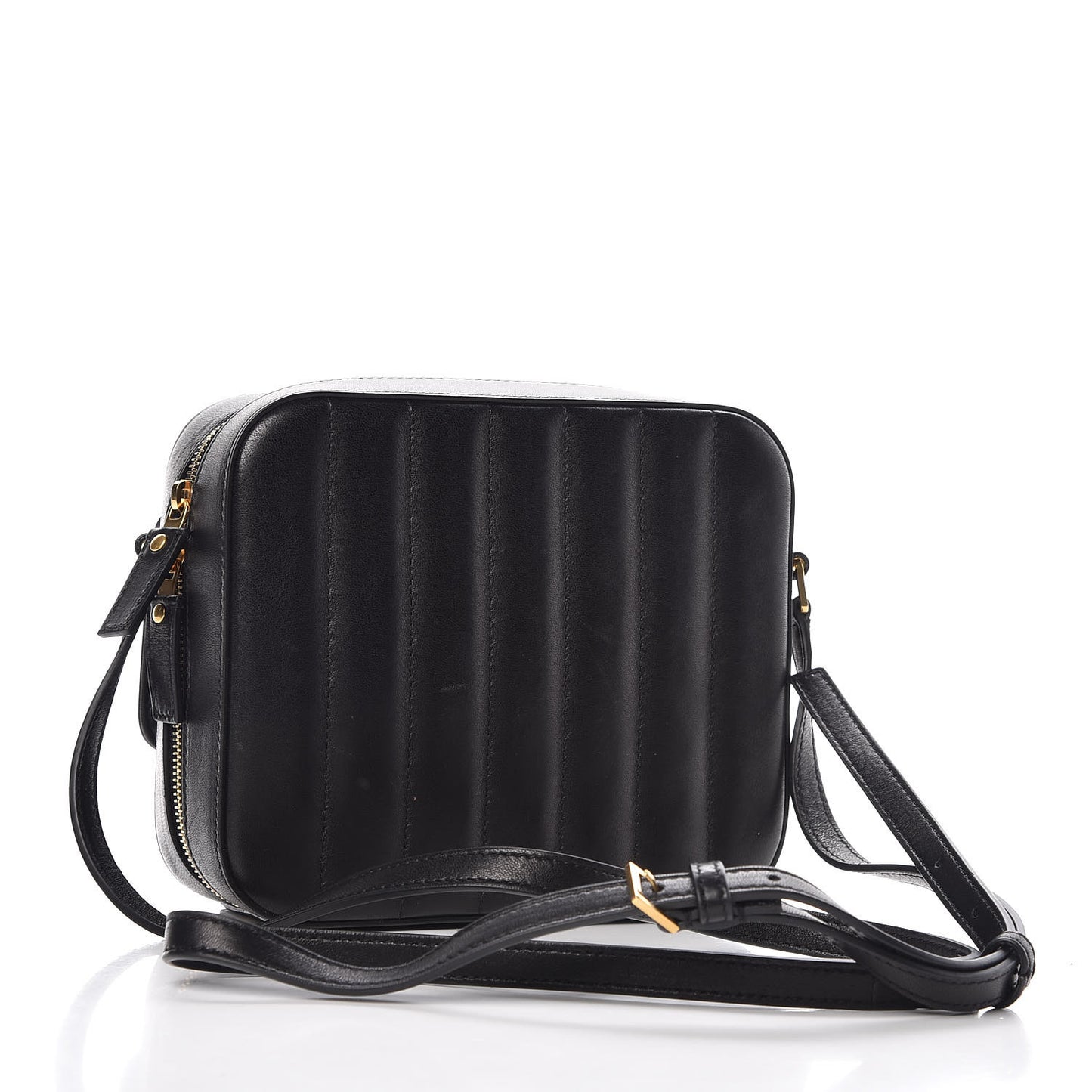 Lambskin Matelasse Monogram Vicky Camera Bag Black