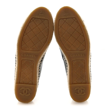 Chanel Lambskin CC Espadrilles 38 Black 6 of 9