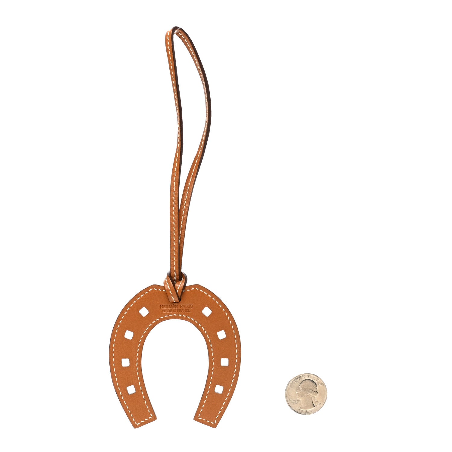 Hermes Barenia Paddock Horseshoe Bag Charm Fauve 2 of 3
