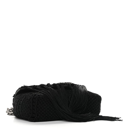Saint Laurent Calfskin Crochet Baby Monogram Chain Satchel Black 4 of 10