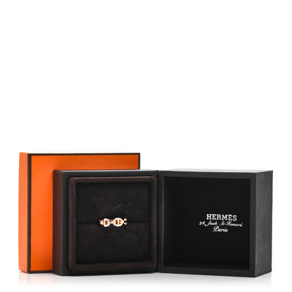 Hermes 18K Rose Gold PM Chaine D'Ancre Enchainee Ring 51 5.75 5 of 5
