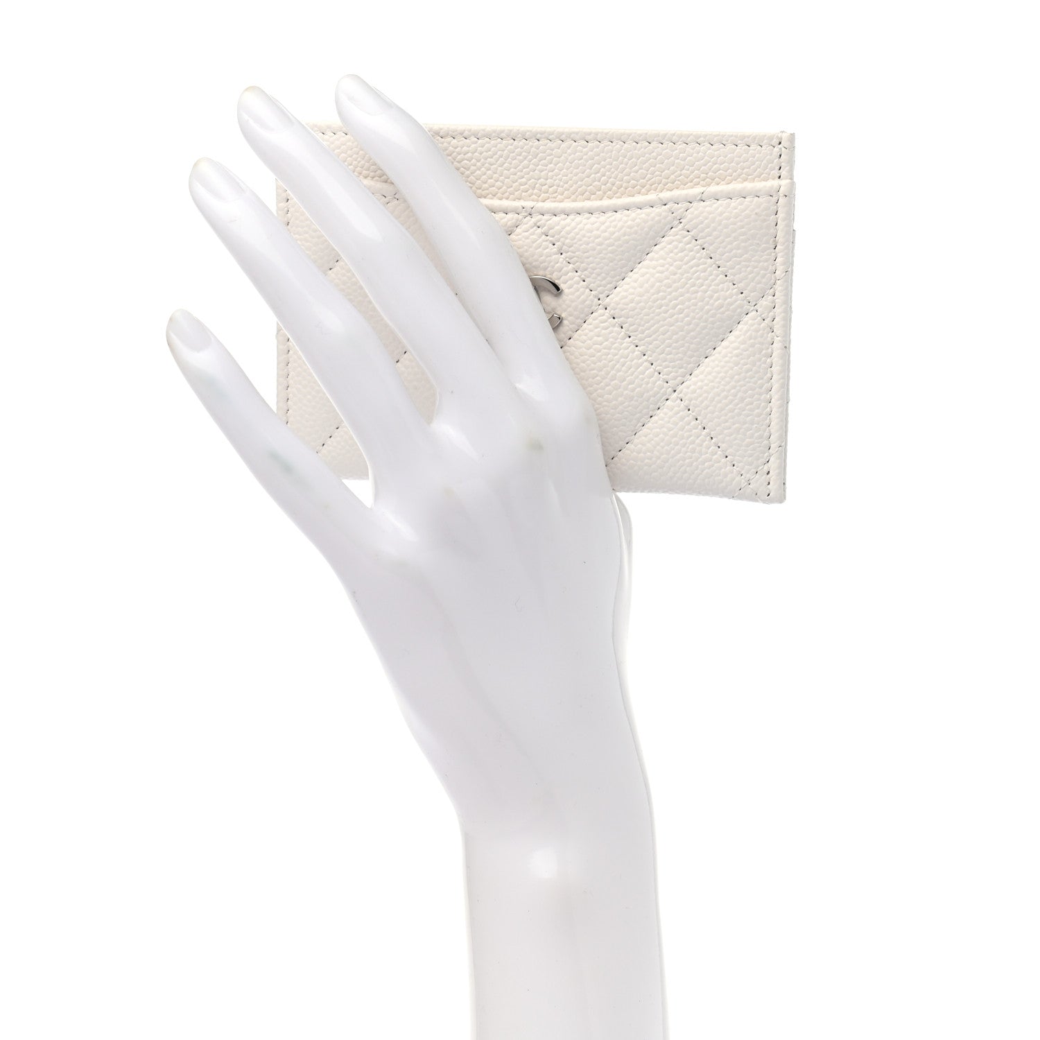 Chanel Caviar Quilted Card Holder White 2 of 8