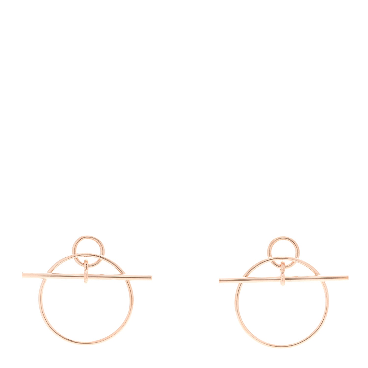 Hermes 18K Rose Gold PM Loop Earrings 1 of 4