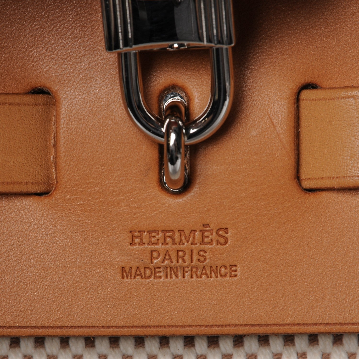 Hermes Toile Vache Calfskin Herbag 40 GM Natural 6 of 9