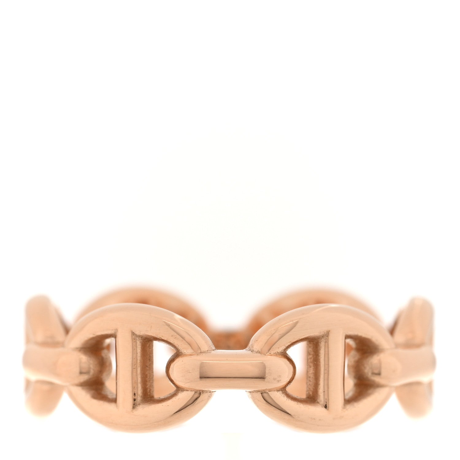 Hermes 18K Rose Gold PM Chaine d'Ancre Enchainee Ring 49 5 1 of 6