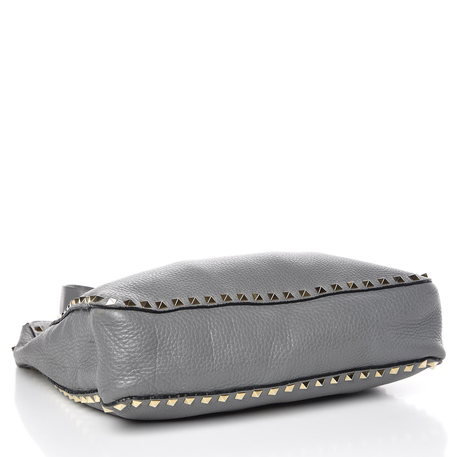 Valentino Garavani Pebbled Calfskin Large Rockstud Flip-Lock Messenger Bag Grigio Perla 4 of 14
