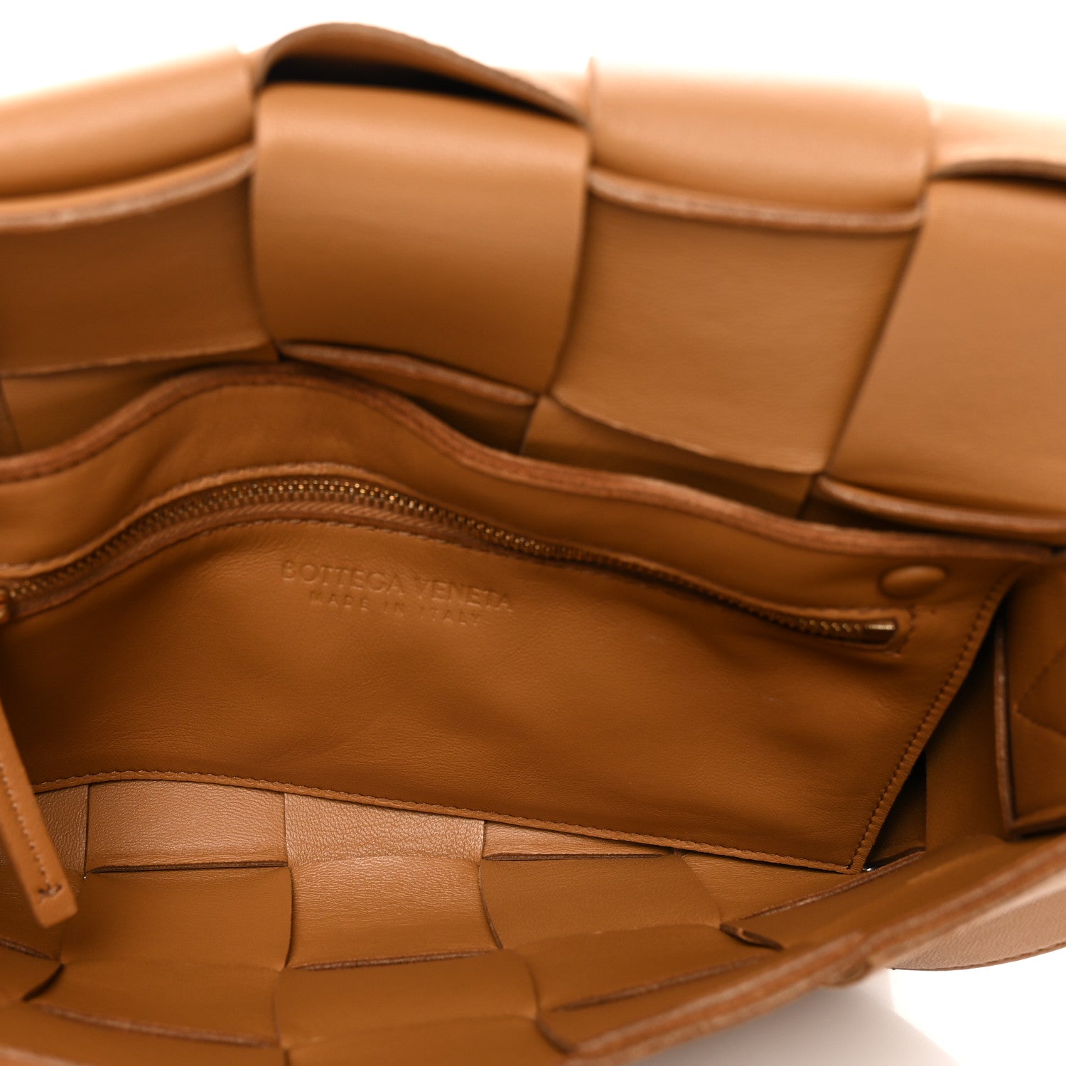 Bottega Veneta Lambskin Maxi Intrecciato Cassette Crossbody Bag Caramel 6 of 9