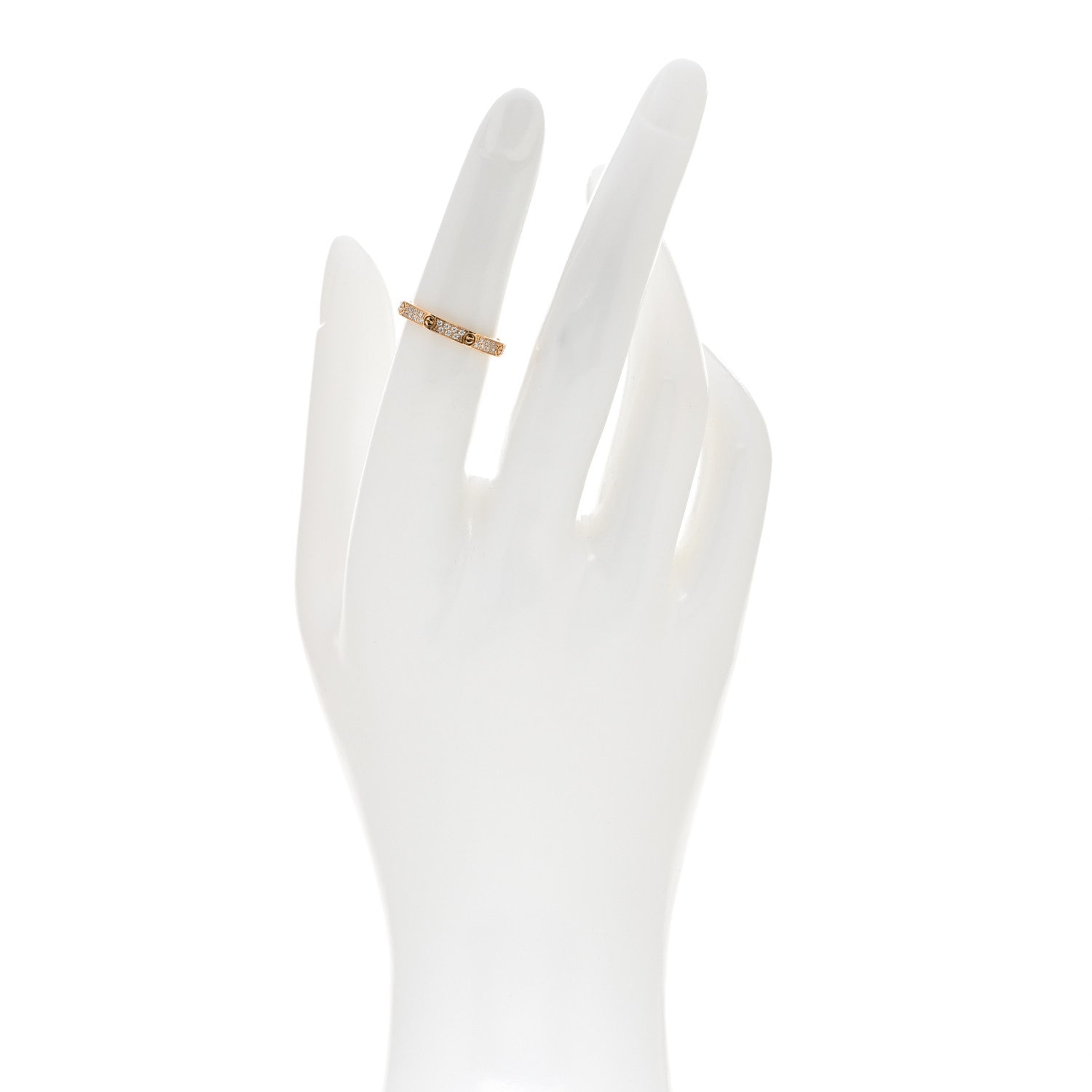 Cartier 18K Yellow Gold Diamond 2.6mm LOVE Paved Band Ring 50 5.25 2 of 5