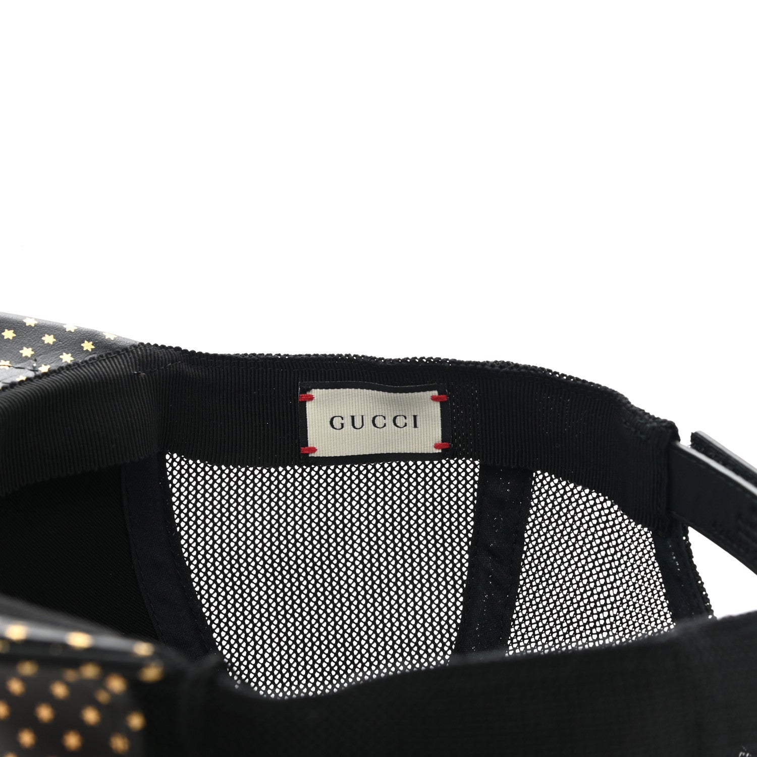 Gucci X SEGA Calfskin GUCCY Stars Baseball Hat M Black Gold 8 of 9