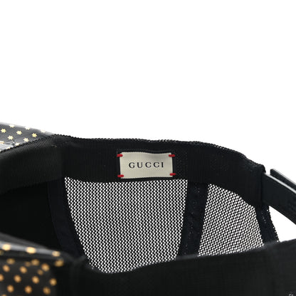 Gucci X SEGA Calfskin GUCCY Stars Baseball Hat M Black Gold 8 of 9