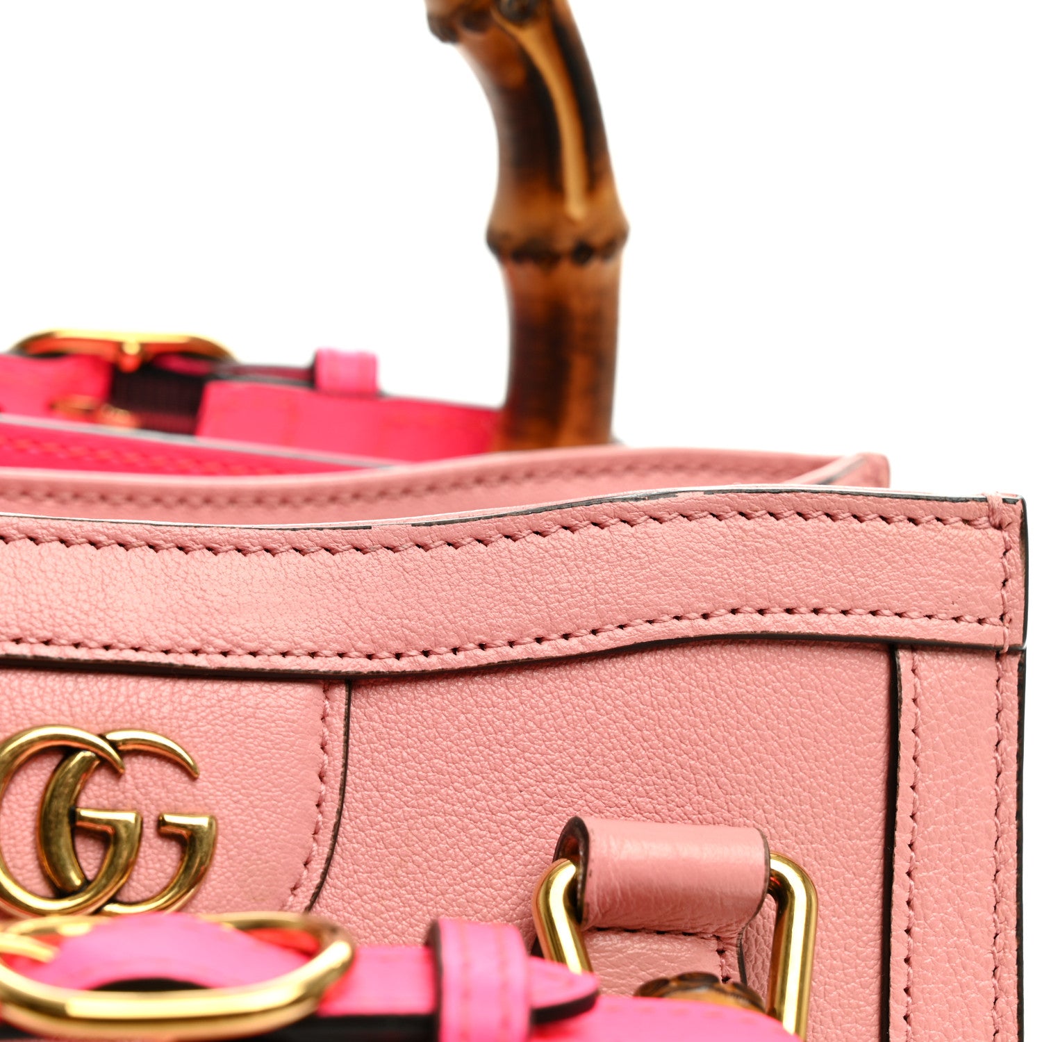 Gucci Wonka Grain Calfskin Mini Diana Tote Bag Wild Rose Fuxia Fluo 11 of 12