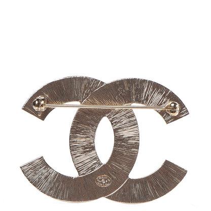 Chanel Metal Quilted CC Brooch Silver Gold 3 of 5