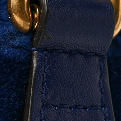 Gucci Velvet Matelasse Small GG Marmont Chain Shoulder Bag Cobalt 12 of 12