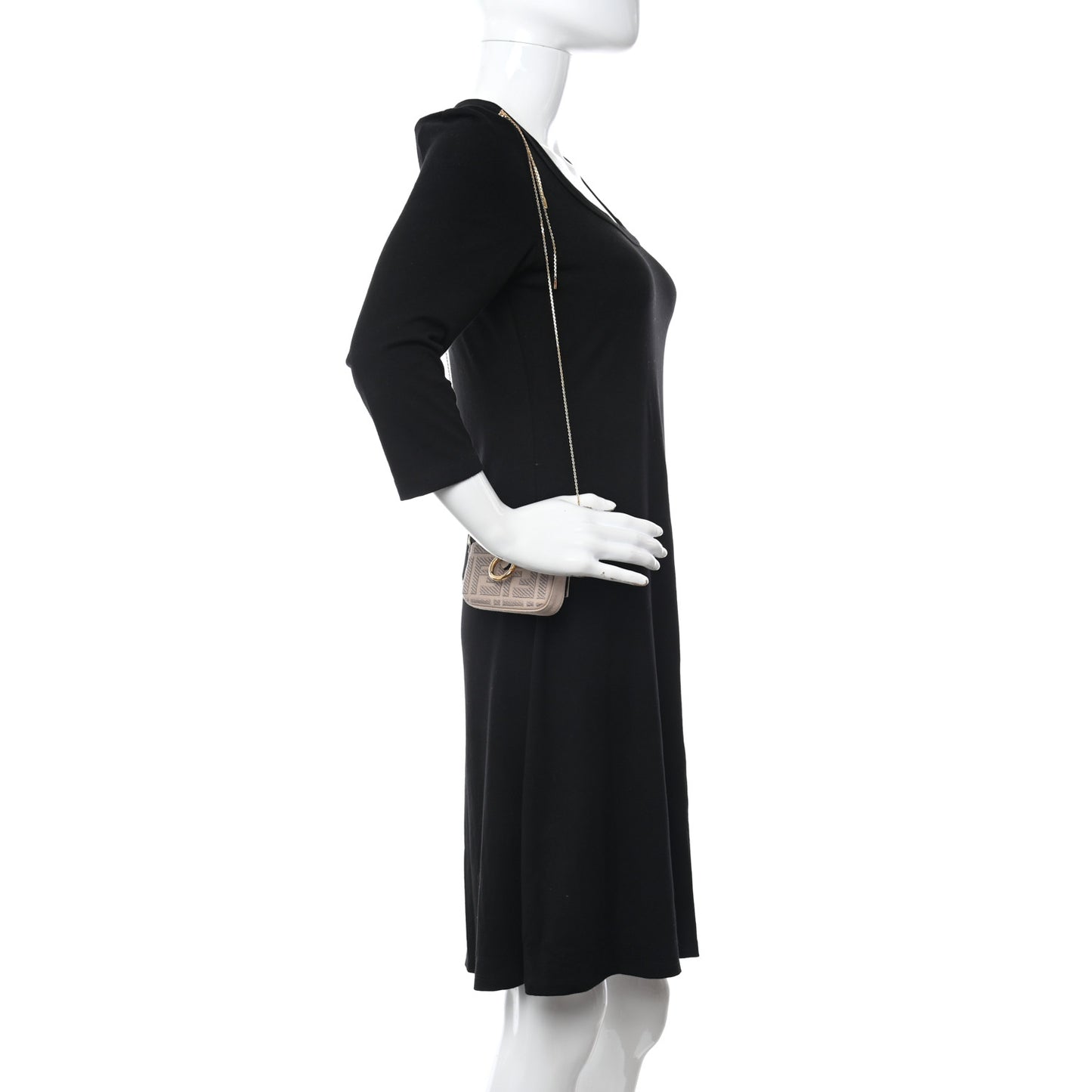 Canvas Vitello King FF Embroidered Nano Maxi Buckle Baguette Charm Nuvola