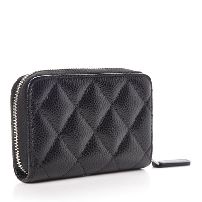 Chanel Caviar Quilted Zip Coin Purse Black 3 of 8