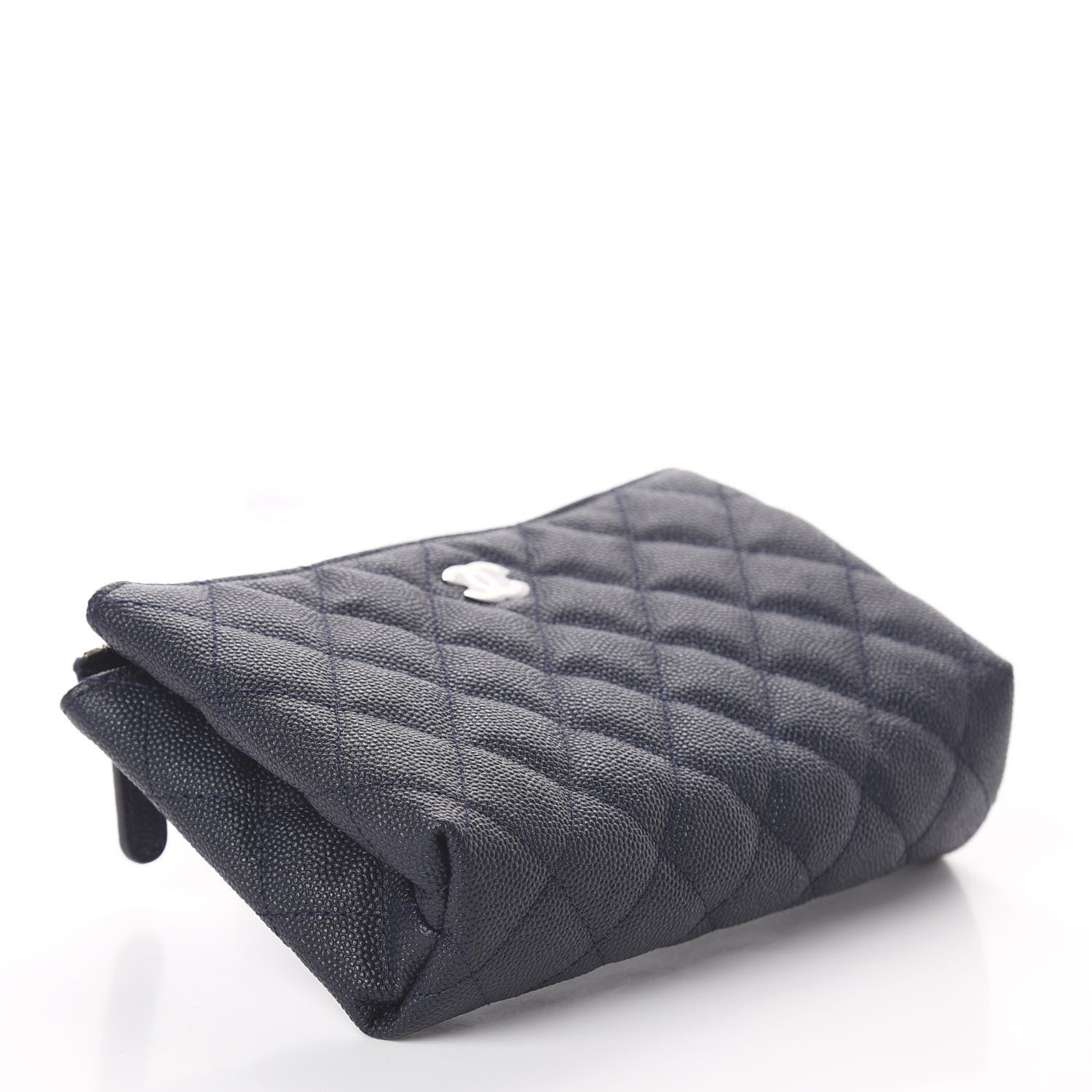 Chanel Caviar Quilted Cosmetic Case Navy 3 of 6