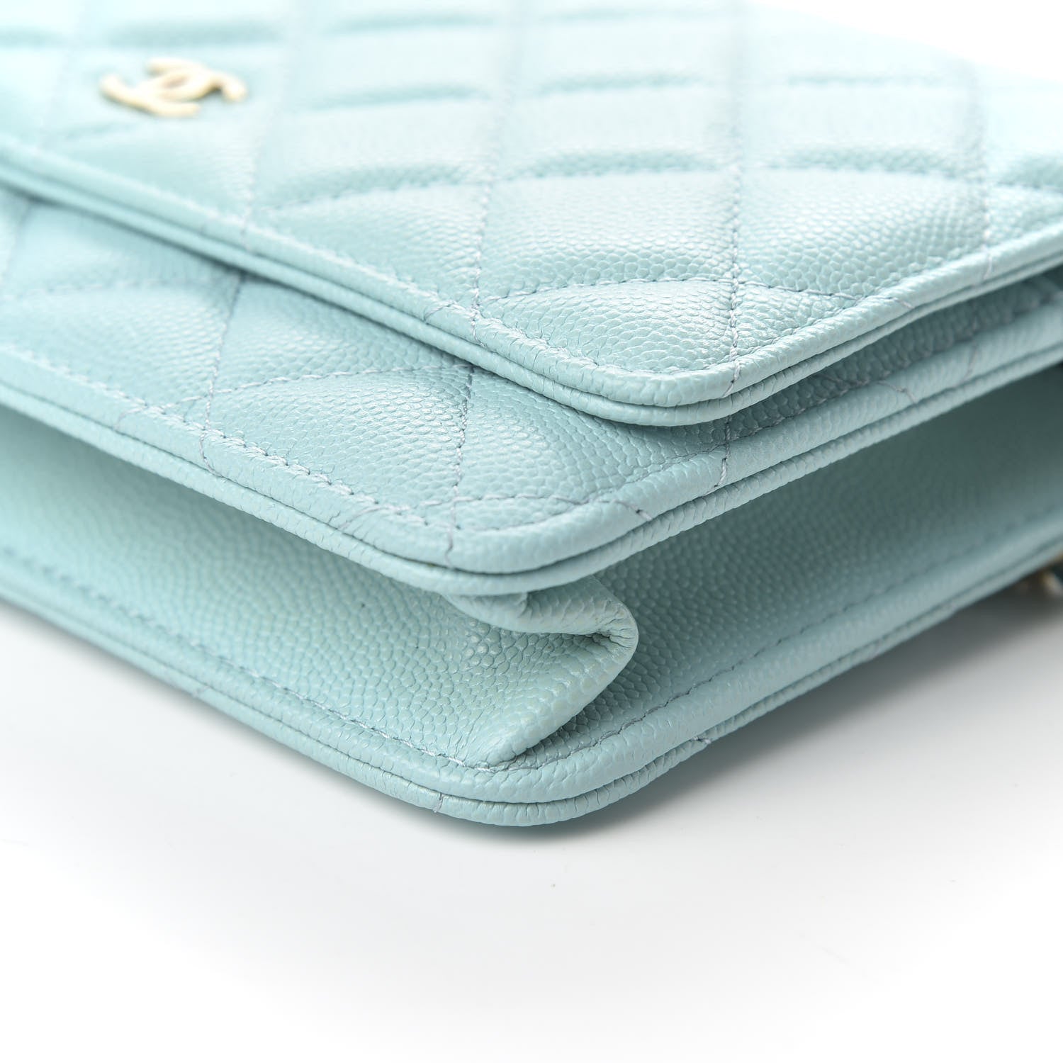 Chanel Caviar Quilted Wallet On Chain WOC Light Blue 10 of 10