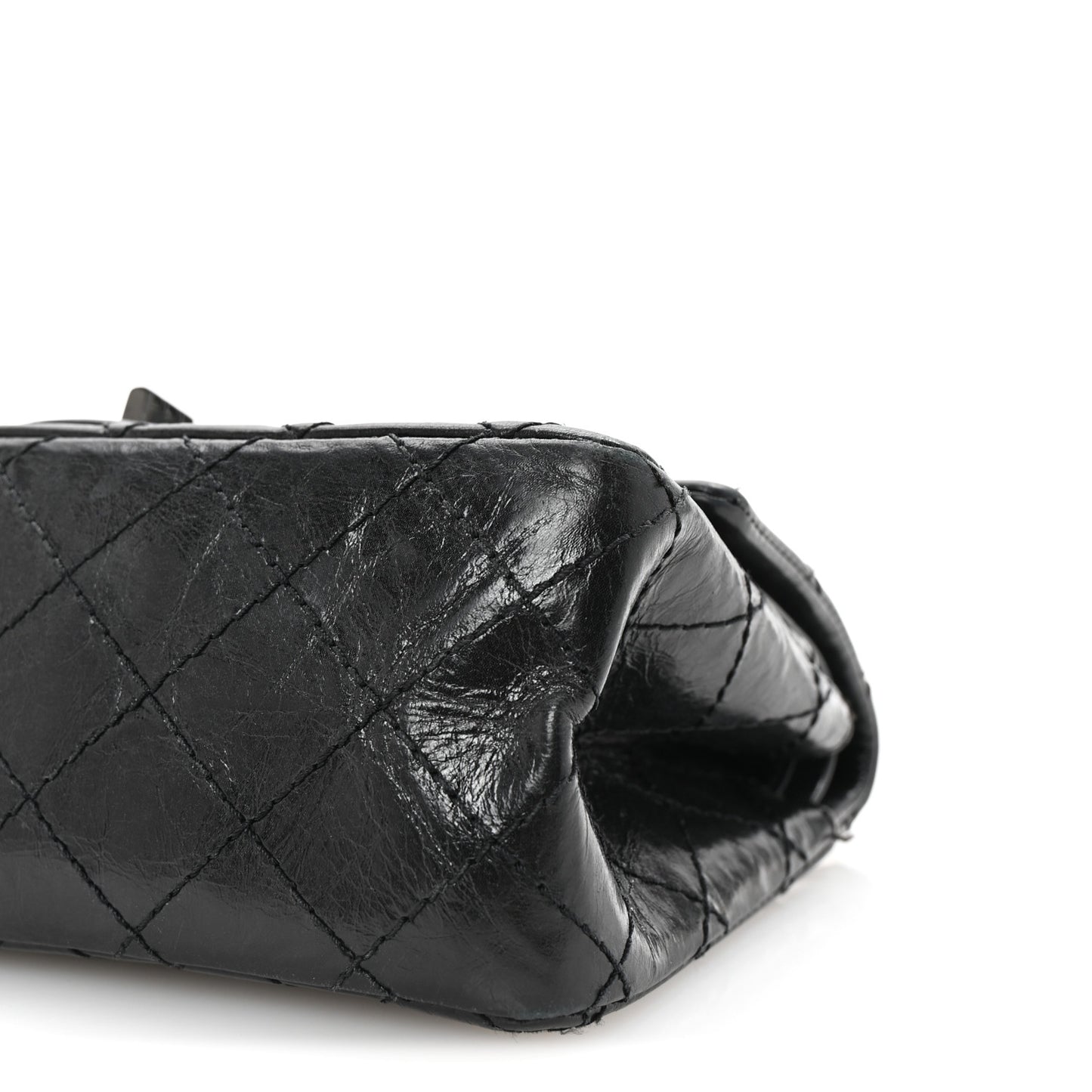 Aged Calfskin Quilted 2.55 Reissue Mini Flap So Black