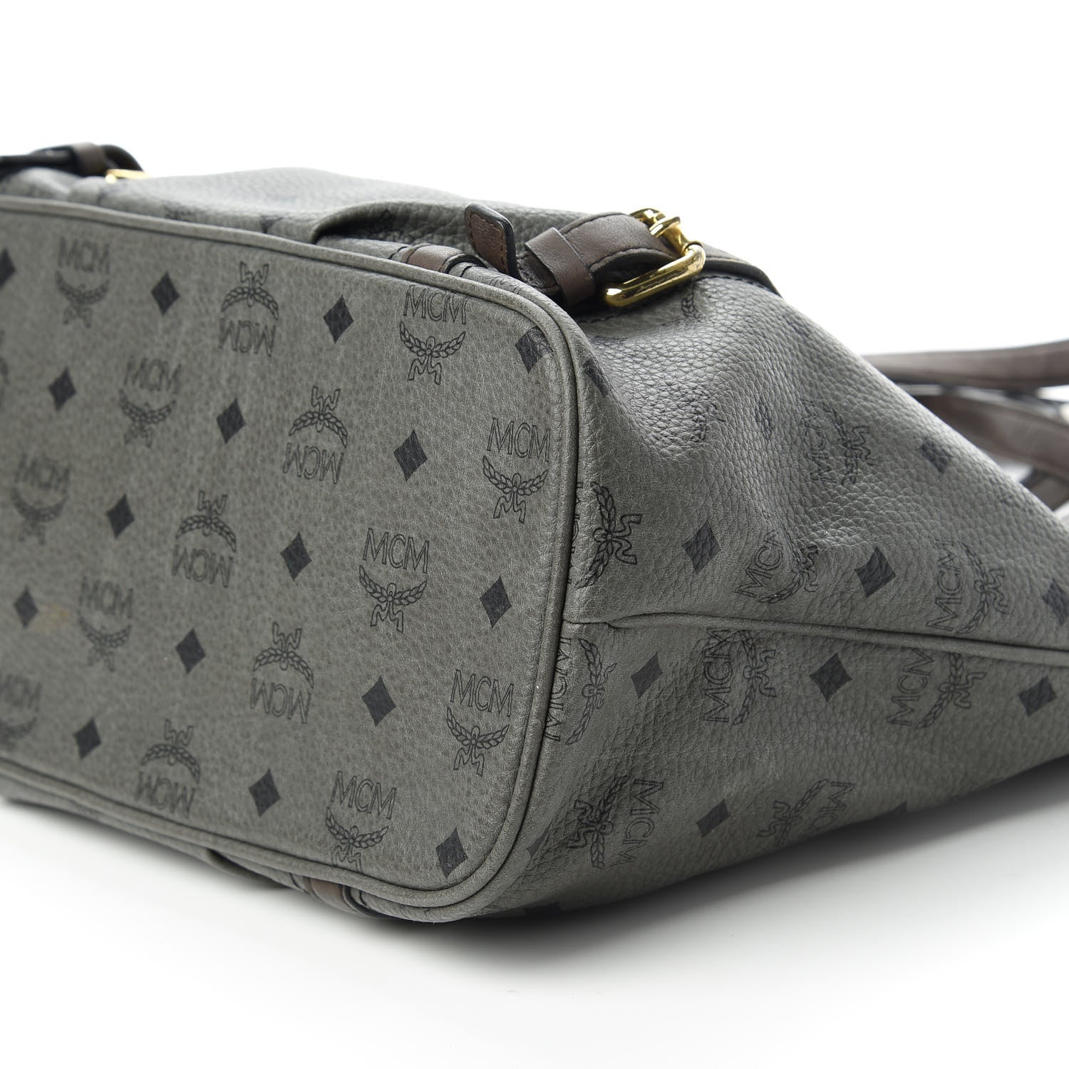 MCM Visetos Medium Essentials Shopper Tote Phantom Grey 7 of 10
