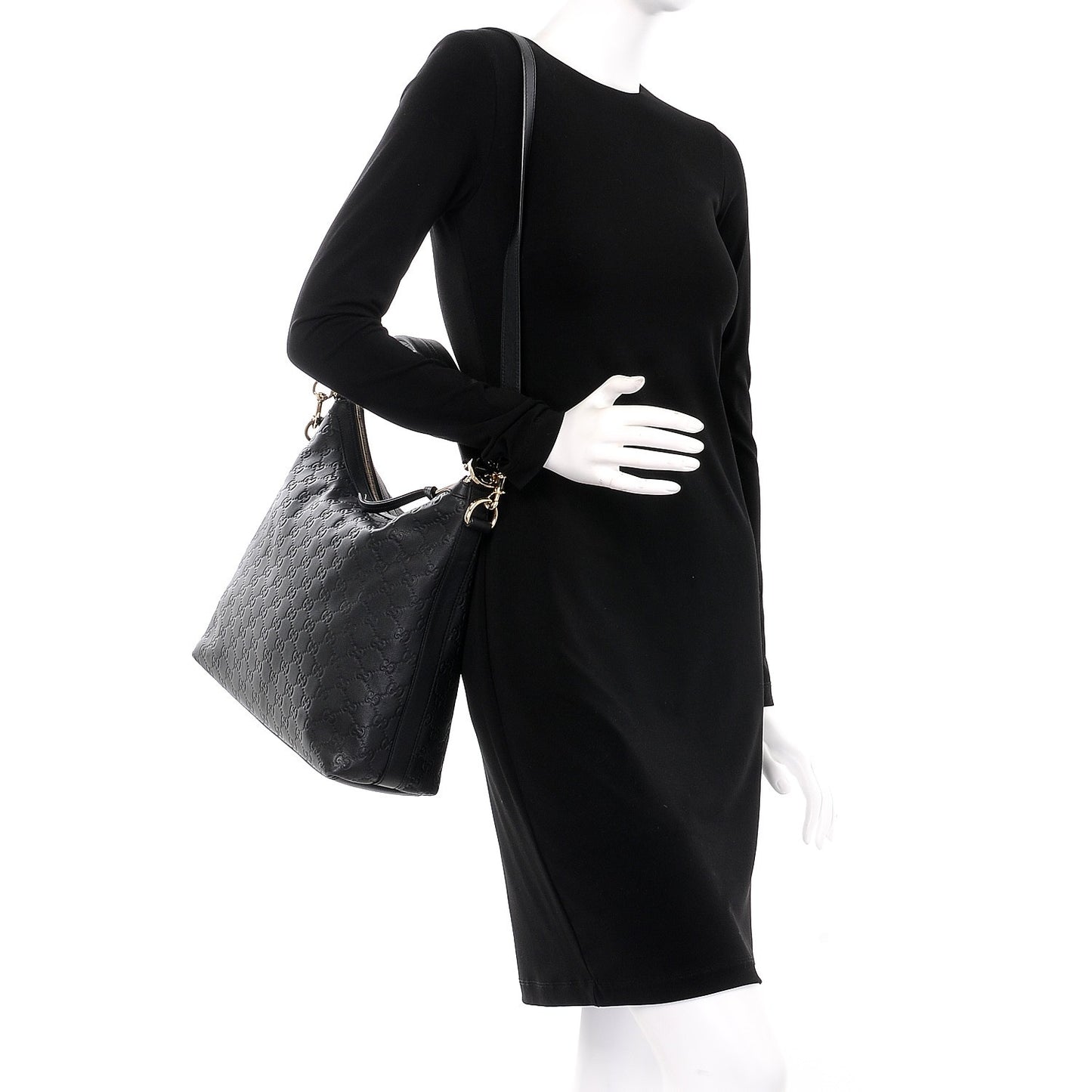Guccissima Small Miss GG Hobo Black