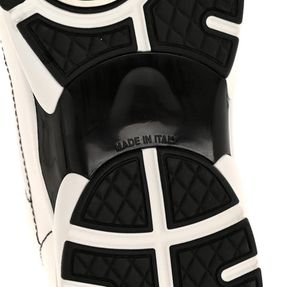Chanel Cotton Womens CC Sneakers 37.5 White Black 7 of 9