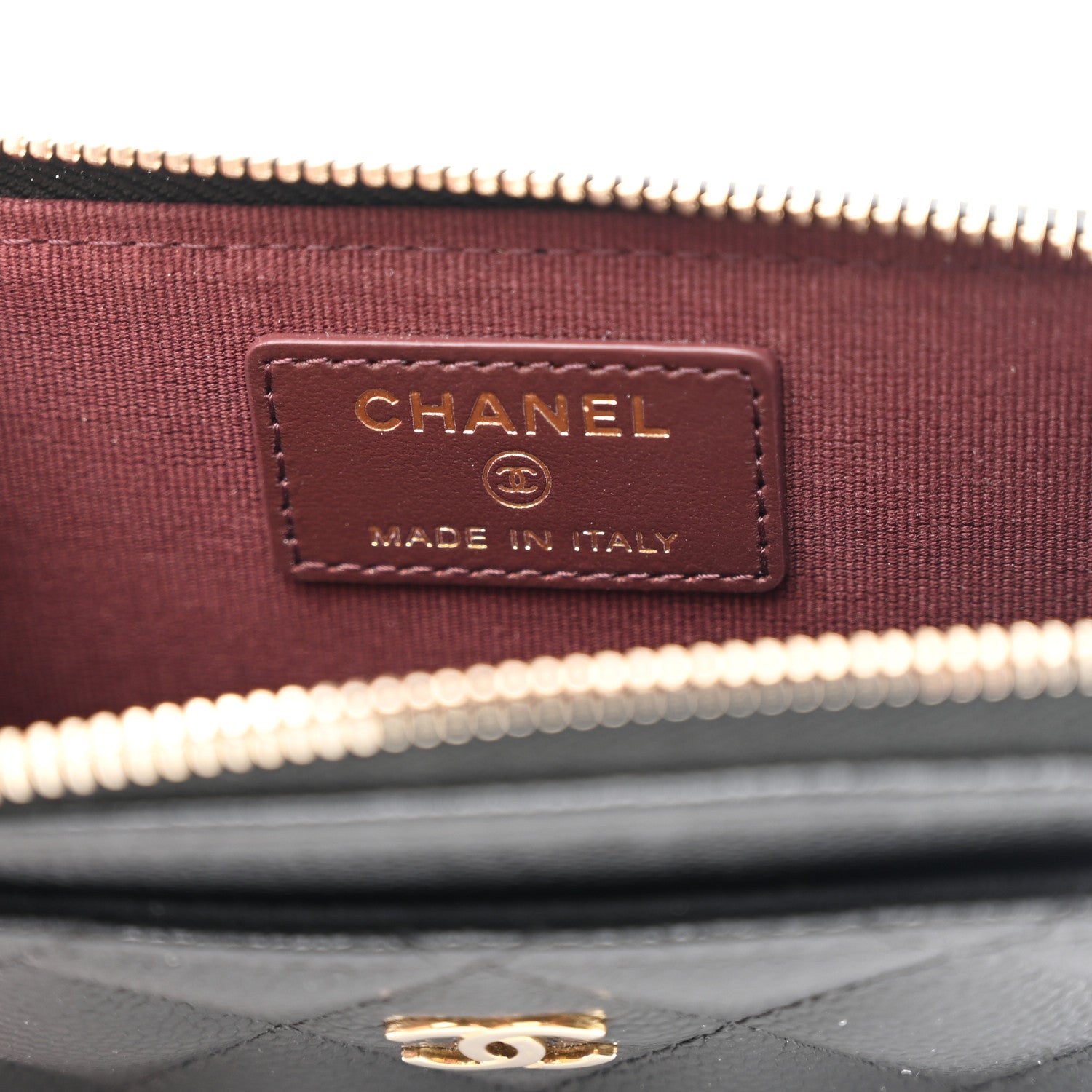 Chanel Caviar Quilted CC Zip Around Card Holder Black 6 of 8
