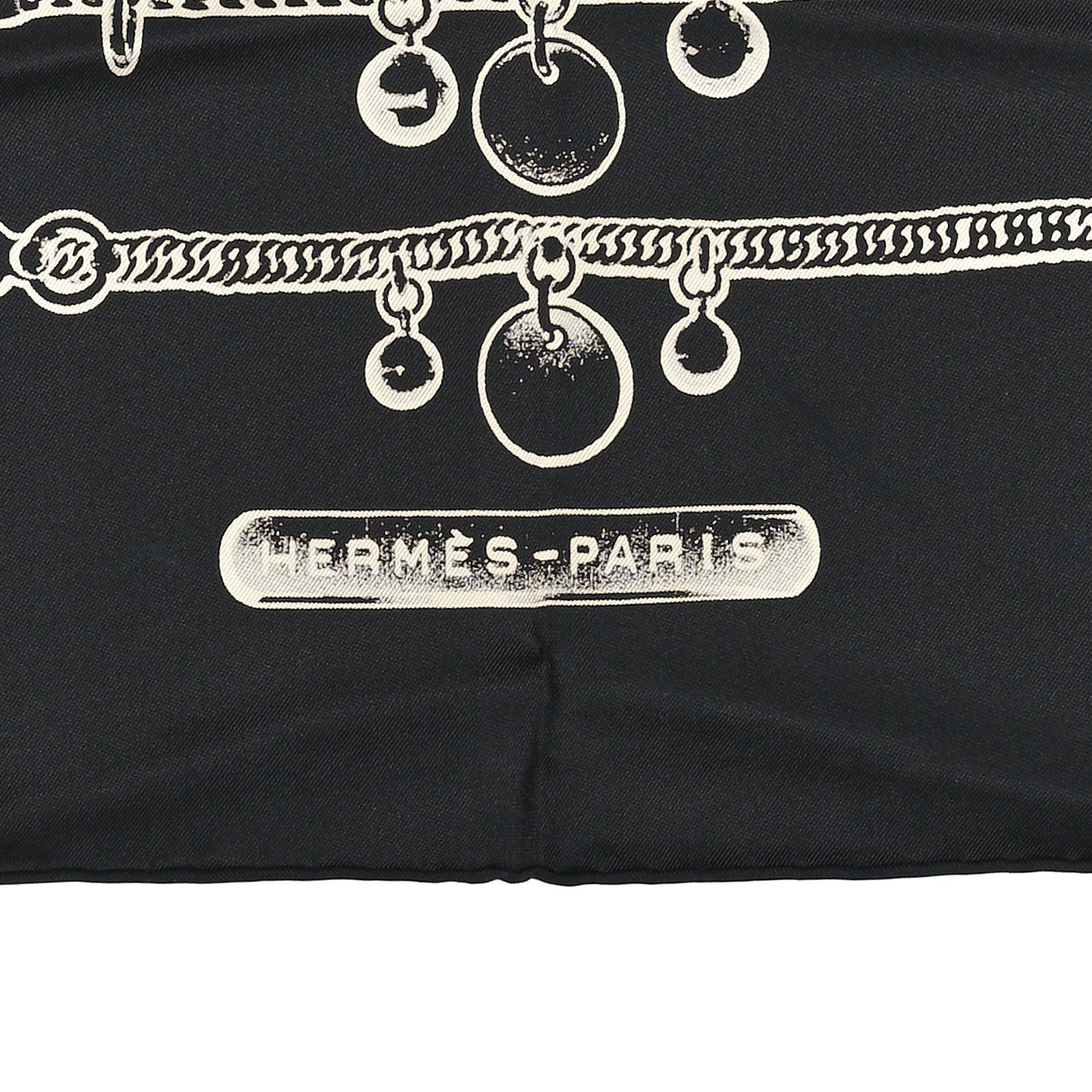 Hermes Silk Le Tresor De Medor Scarf 90 Black Creme 3 of 3