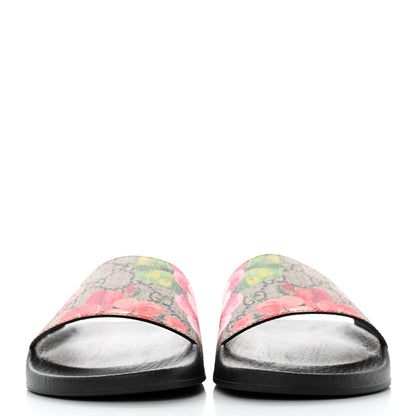 Gucci GG Supreme Monogram Blooms Slide Sandals 38 Beige Multicolor 2 of 8