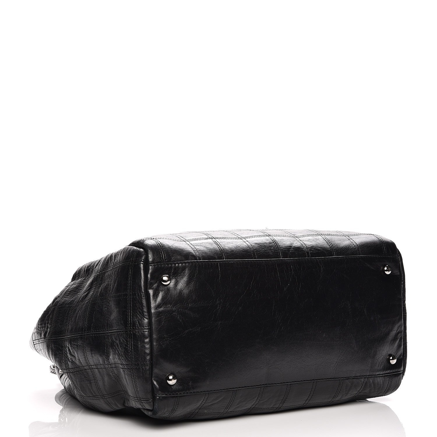 Chanel Lambskin Square Stitched Lax Accordion Shoulder Bag Black 6 of 12