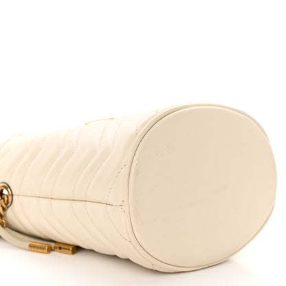Gucci Calfskin Matelasse Mini GG Marmont 2.0 Bucket Bag White 8 of 10