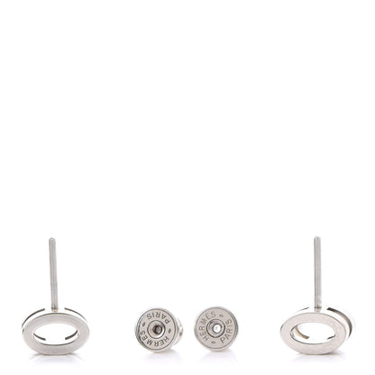 Hermes Palladium Lacquered Mini Pop H Earrings Marron Glace 3 of 7