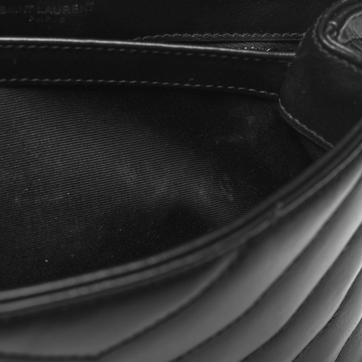 Calfskin Y Quilted Monogram Monochrome Toy Loulou Crossbody Bag Black