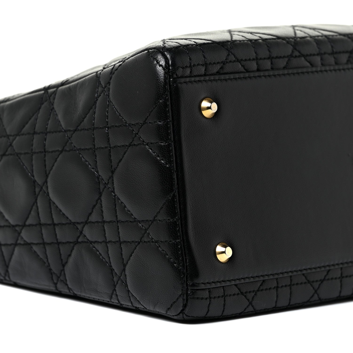 Christian Dior Lambskin Cannage Medium Lady Dior Black 9 of 15