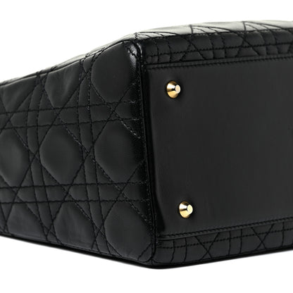 Christian Dior Lambskin Cannage Medium Lady Dior Black 9 of 15