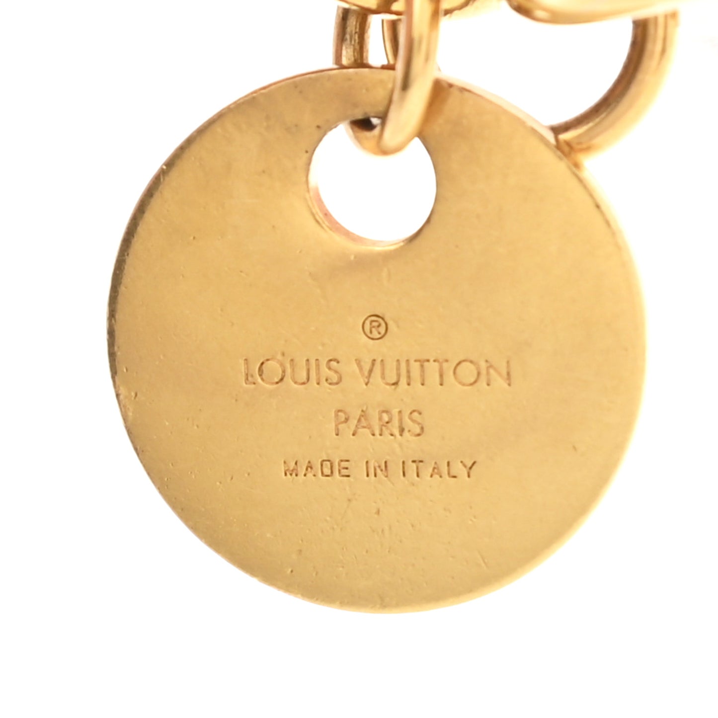 LV Circle Bag Charm Key Holder Gold