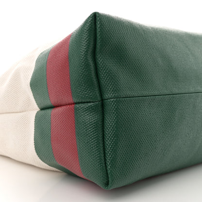 Gucci Canvas Logo Embossed Ophidia Tote Beige 9 of 10