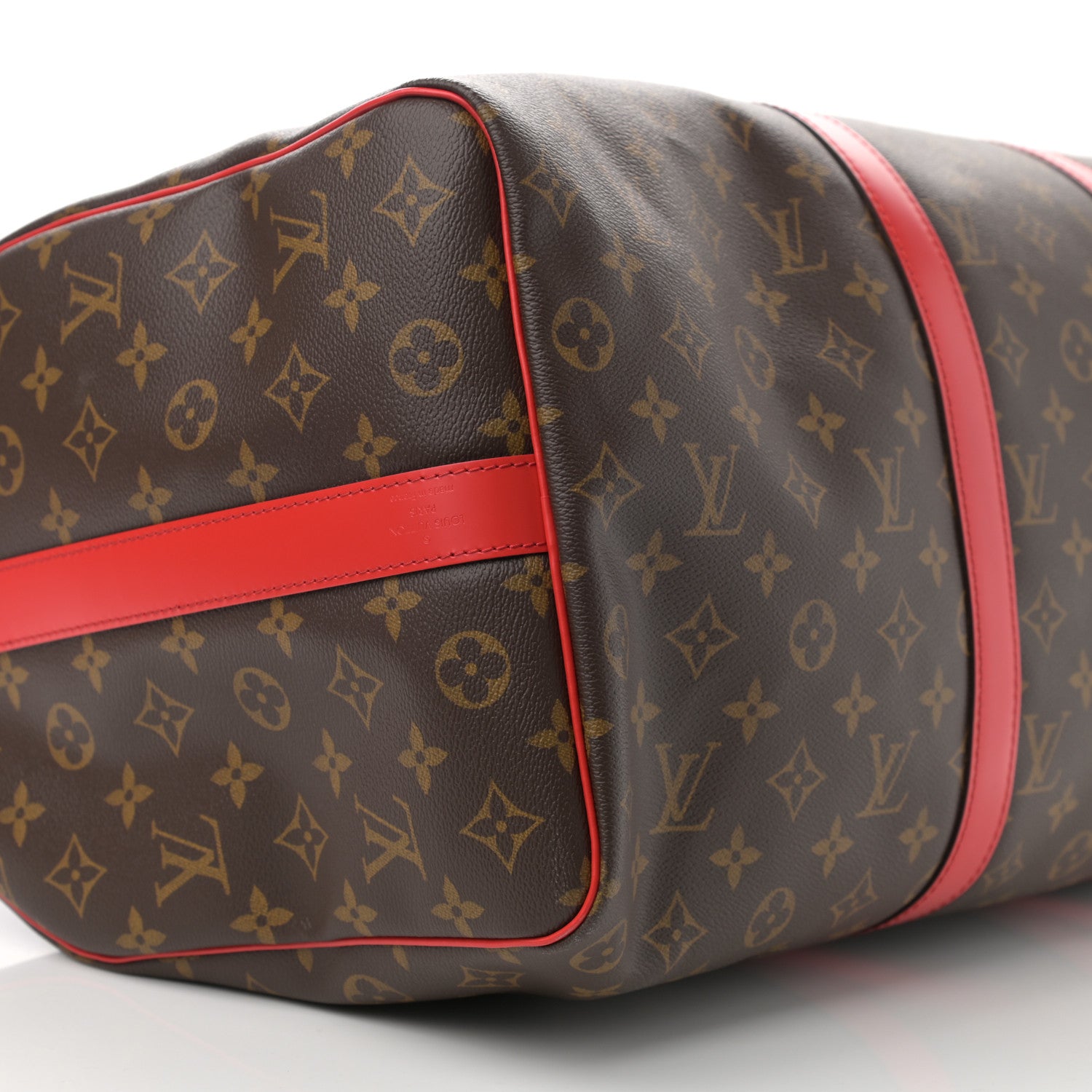 Louis Vuitton Calfskin Monogram Keepall Bandouliere 50 Coquelicot 8 of 9