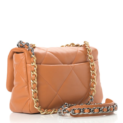 Chanel Lambskin Quilted Medium Chanel 19 Flap Light Brown 3 of 11