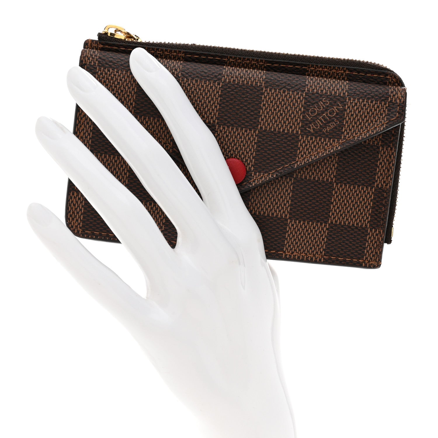 Louis Vuitton Damier Ebene Recto Verso Card Holder Red 2 of 8