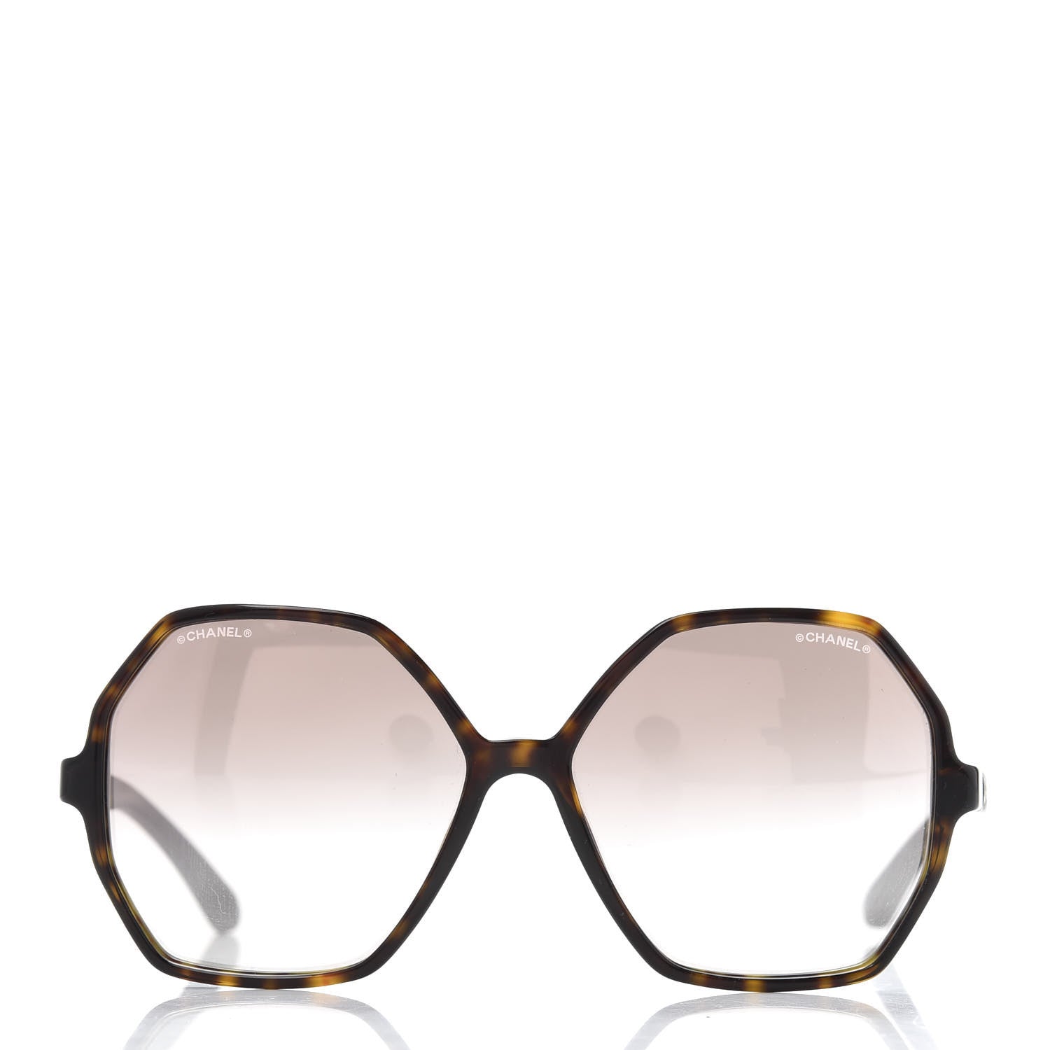 Chanel Acetate Wood Rubber Square Sunglasses 9076 Dark Tortoise 3 of 16